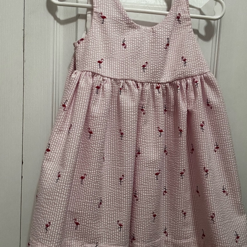 Adorable Pink Flamingo Print Dress